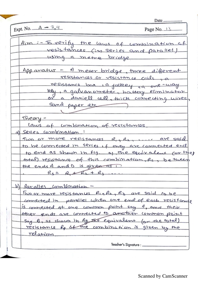 3. To Verify The Laws of Combination (Series+Parallel) of Resistances ...